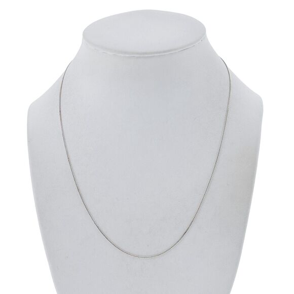 Vintage Sterling Silver 925 1.0mm Cuban Link Chain Necklace 18" - Picture 1 of 3